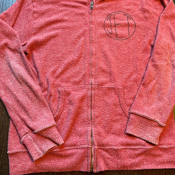 JET vintage red hooded zip up sweatshirt Small - Picture 8 of 8